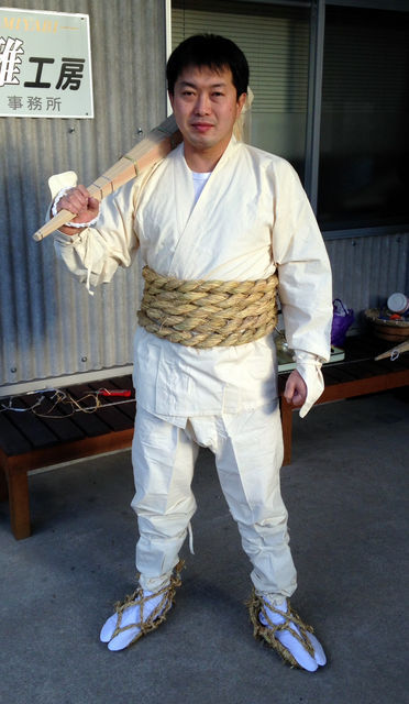 【現地受取・送料無料】お燈まつり白装束 子ども大サイズ(身長110~140cm)の写真